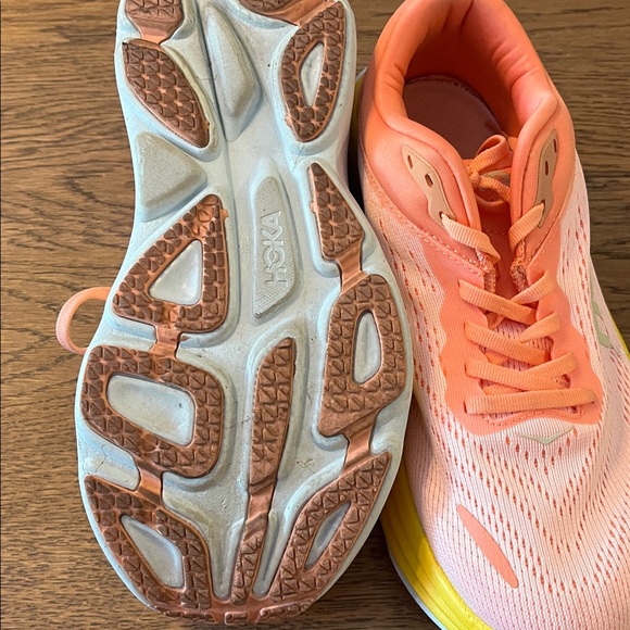 Hoka Coral and Yellow Athletic Shoes - Picture 5 of 5